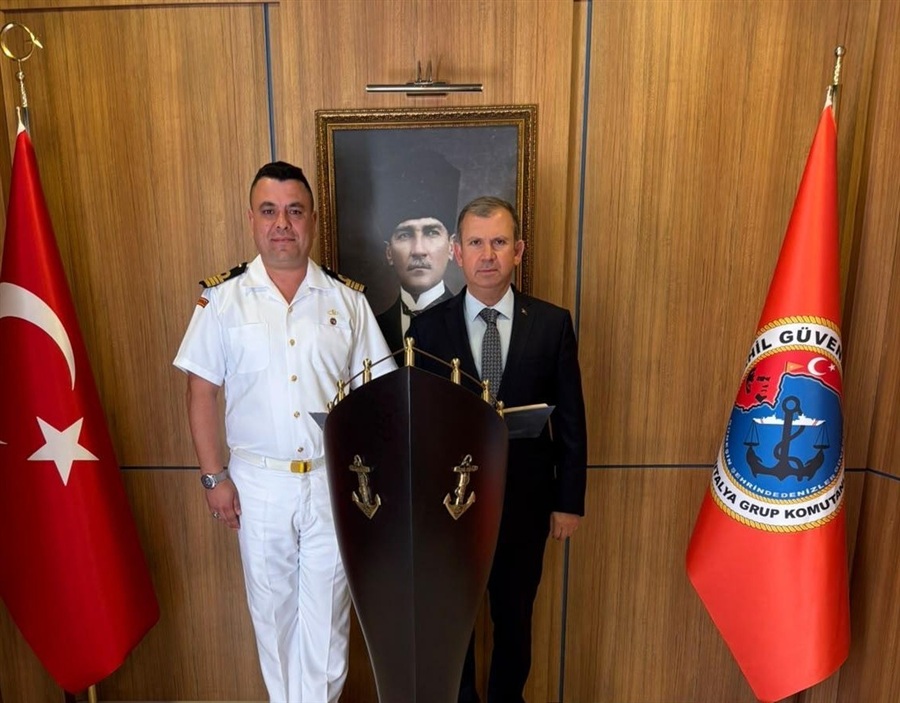 Antalya Sahil Güvenlik Grup Komutanı Yarbay Sayın Mustafa SÖYLEMEZ Makamında Ziyaret Edildi.